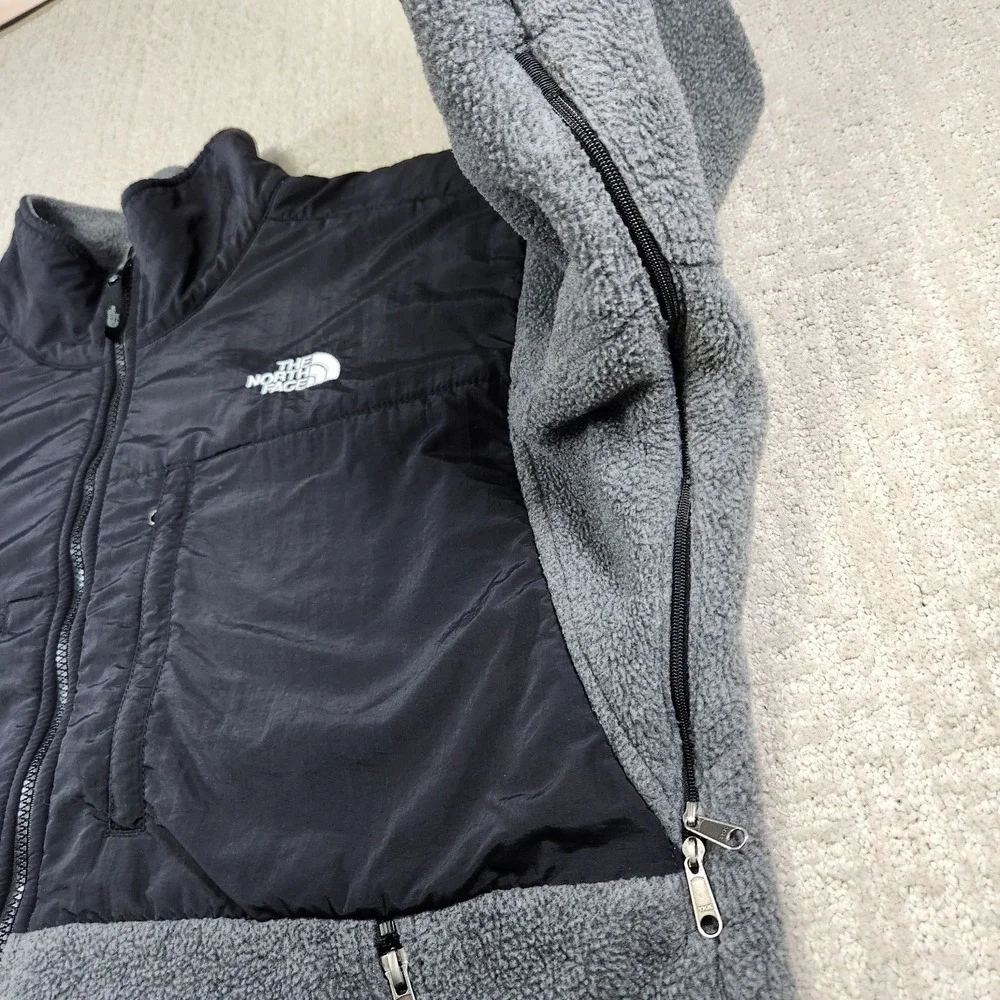 The North Face Denali Jacket Men Medium Polortec Heavy Fleece Gray Black